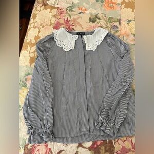 JCrew XL button up Peter Pan collar